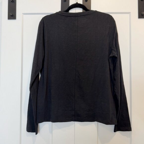 NWT J.Crew Factory Girlfriend Tee Black Long Sleeve Crewneck Women’s Large - Picture 3 of 9